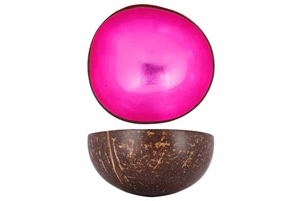 Bol Cocos Rose métallique 14cm